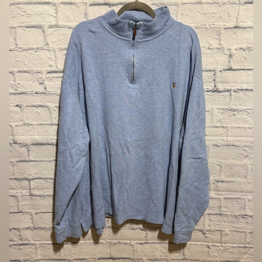Polo Ralph Lauren Estate Rib Quarter Zip, Blue, 3XLT